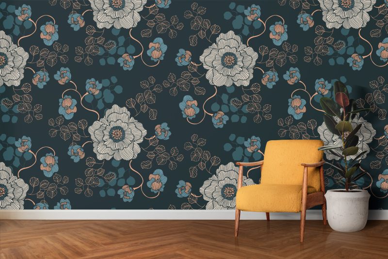 Lucia Midnight Blue Wallpaper