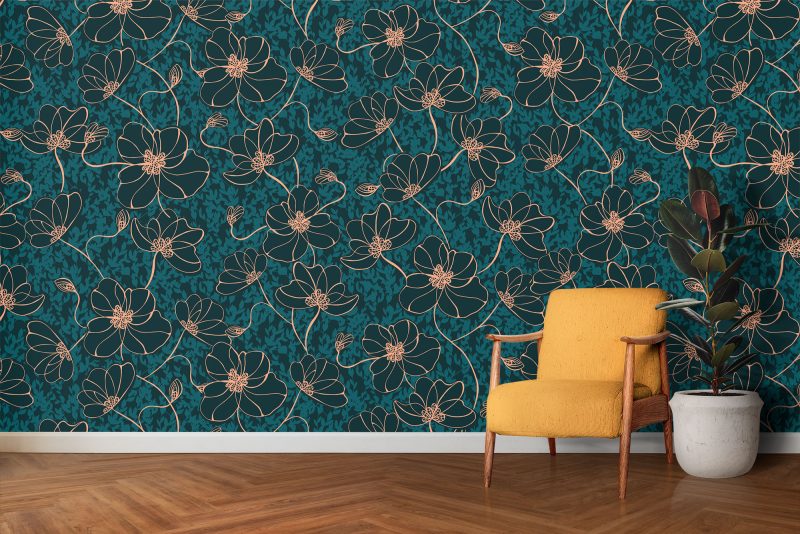 Lorraine Midnight Blue Wallpaper