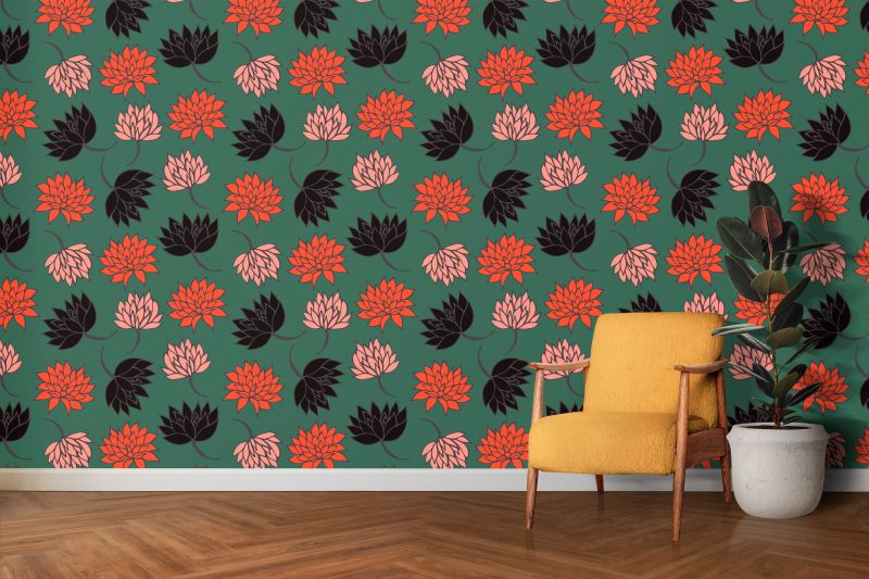 Lorraine Bud Emerald Wallpaper
