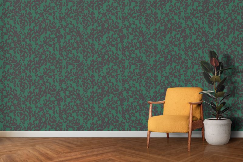 Lorraine Leaves Emerald Wallpaper