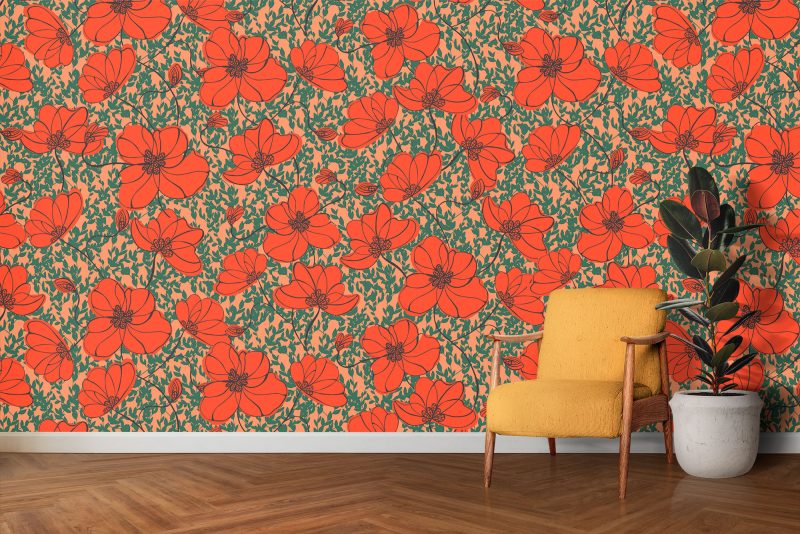 Lorraine Red Wallpaper