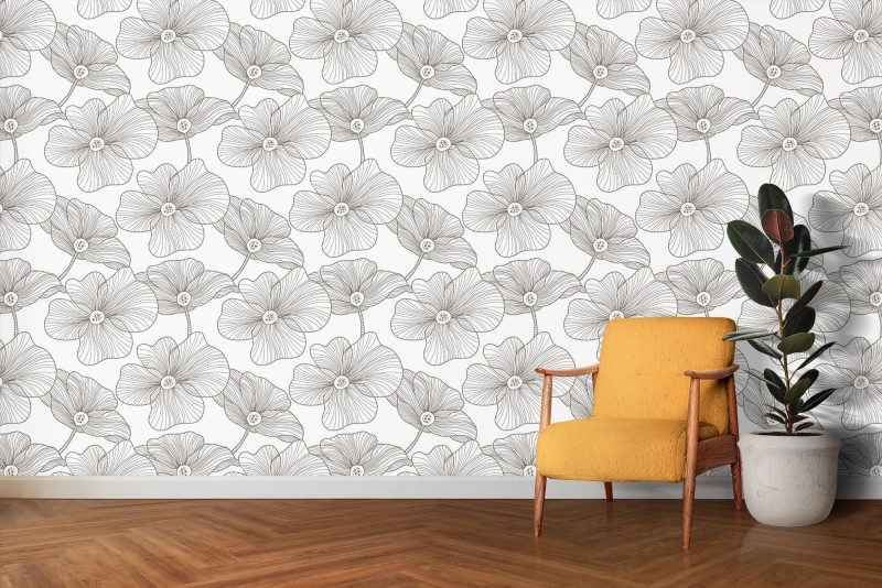 Lillian Bloom Neutral Wallpaper