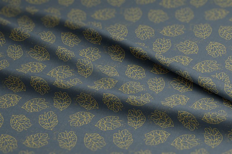 Fallen Leaves Outline Blue