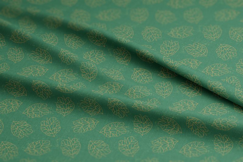 Fallen Leaves Outline Green