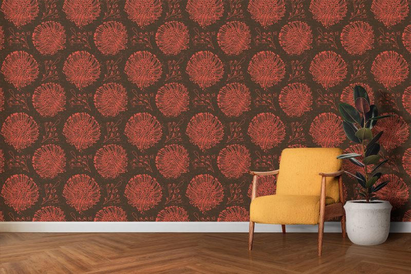 Pincushion Brown Wallpaper
